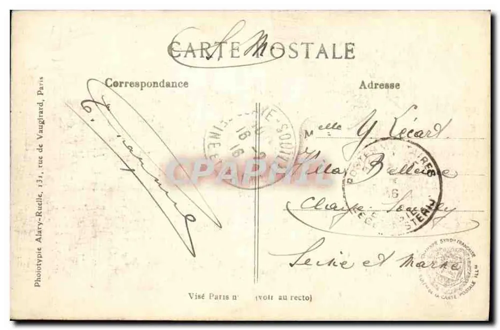 Furnes — Maschinengewehrfahrzeuge vor dem Hauptquartier des Königs Albert — L.C.H. Paris - Rückseite
