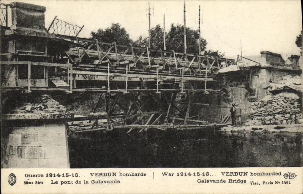 Verdun — Brücke der Galavande bombardiert — Visé, Paris Nr. 1461 - Vorderseite