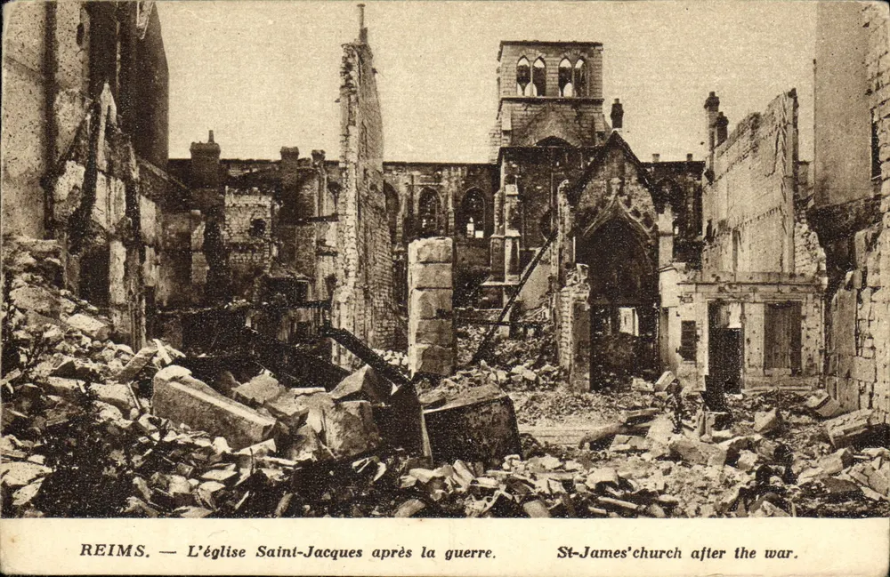 Reims — Die Kirche Saint-Jacques nach dem Krieg — Édition Reims-Cathédrale - Vorderseite