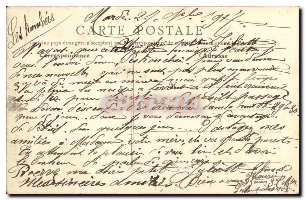Die Zouaves am Lager — Verpflegung mit Fleisch — Verlag Paris, Nr. 12 - Rückseite