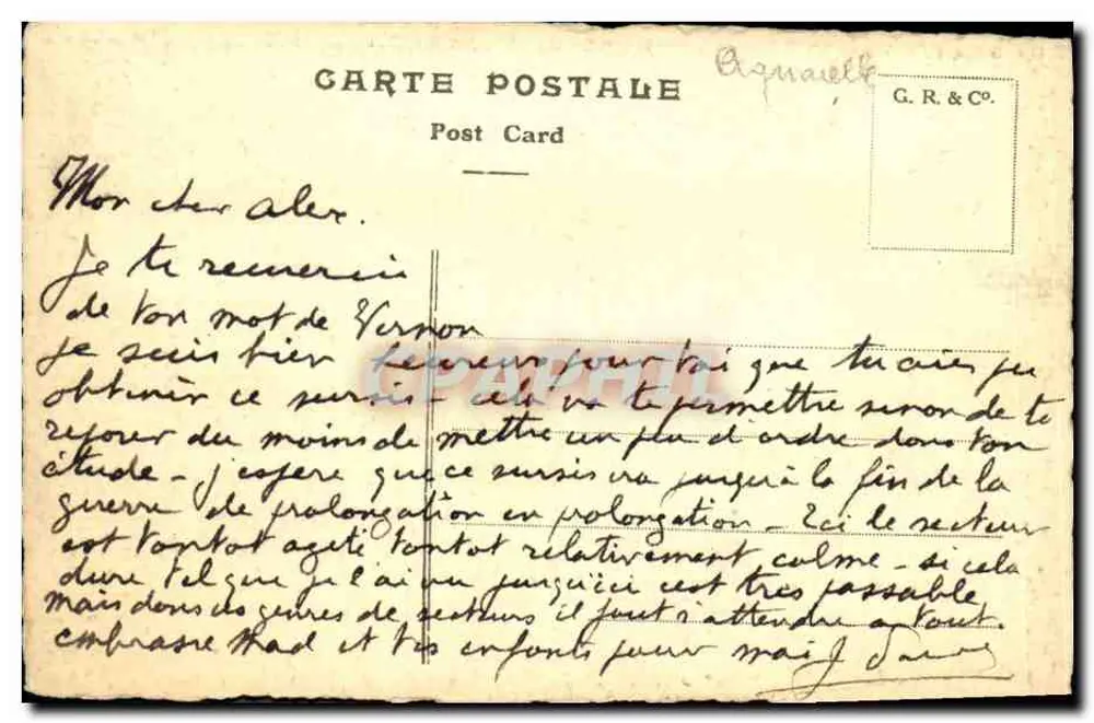 Kriegsszene — Juli 1917 — J. Sirois - Rückseite