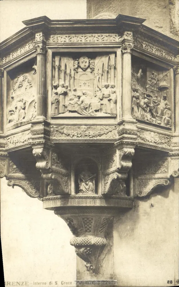 Interno de S. Croce — Igreja de Lorenze — editor NPG, n° 28 - Frente