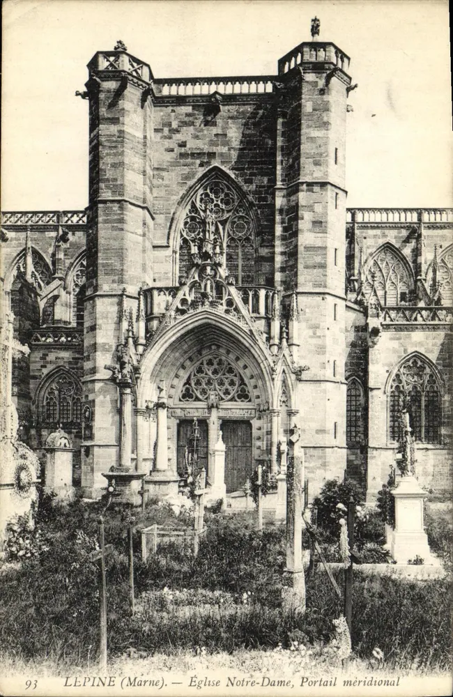 Llpiné (Marne) — Kirche Notre-Dame, Südtor — ND Fils - Vorderseite