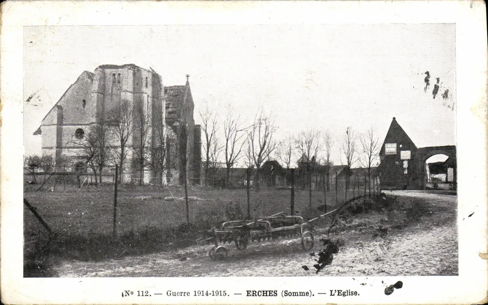 Erches (Somme) — A Igreja — Huret, n° 112 - Frente