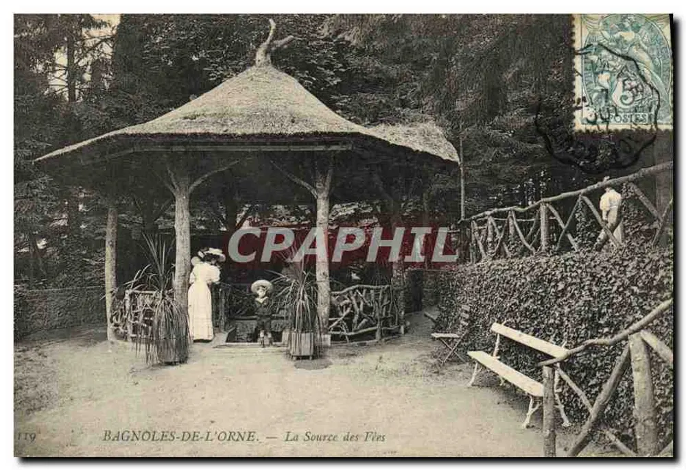 Bagnoles-de-l'Orne — A Fonte das Pássaros — editor desconhecido, n° 179 - Frente