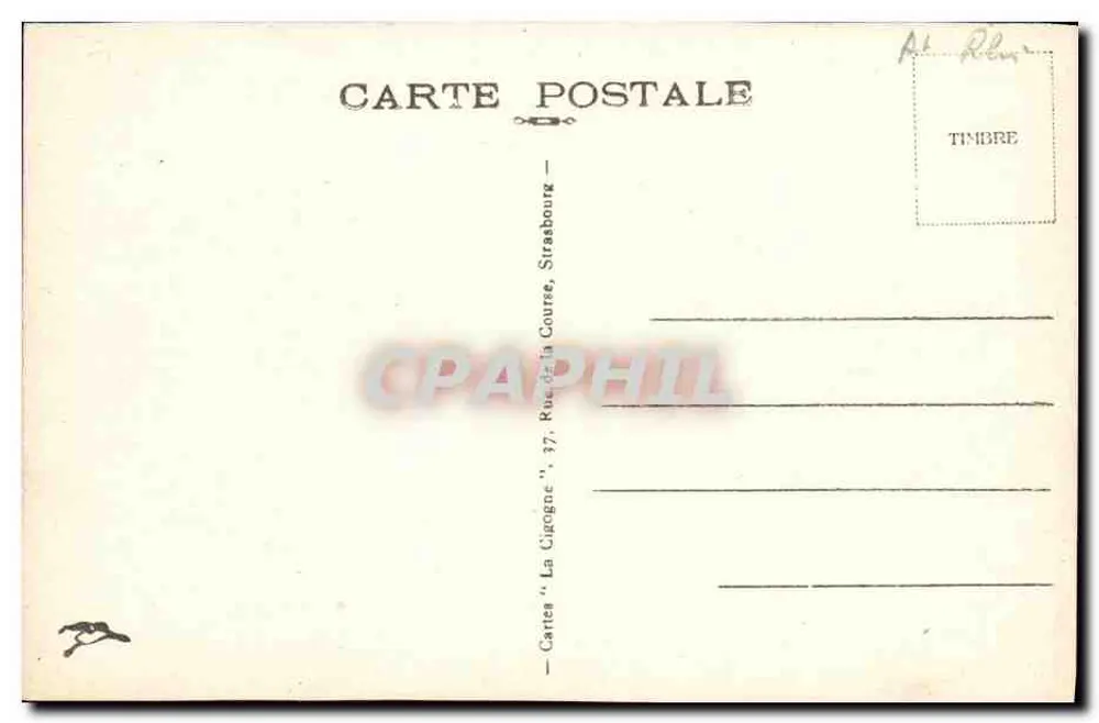 Mulhouse — Sociedade Industrial — editor Cartas 'La Cigogne' - Verso