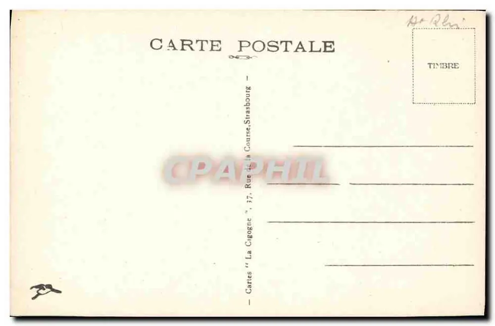 Mulhouse — Ninho de Cegonhas — Editor Cigogne, n° 5119 - Verso