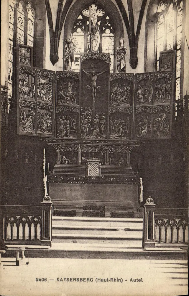 Altar — Igreja de Kaysersberg (Haut-Rhin) — Edição Alsacienne Paulus & Recht, Strasbourg - Frente