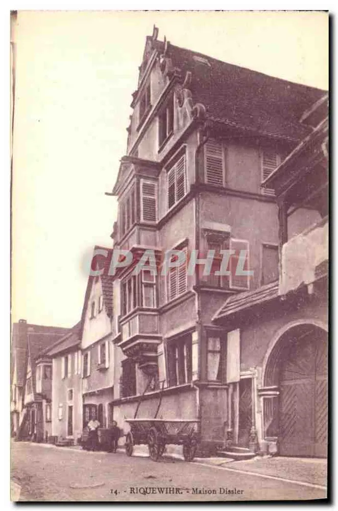 Riquewihr - Casa Dissler — editor CH. Bergeret, Strasbourg, n° 14 - Frente