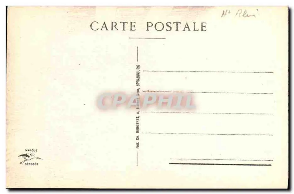 Riquewihr - Casa Dissler — editor CH. Bergeret, Strasbourg, n° 14 - Verso