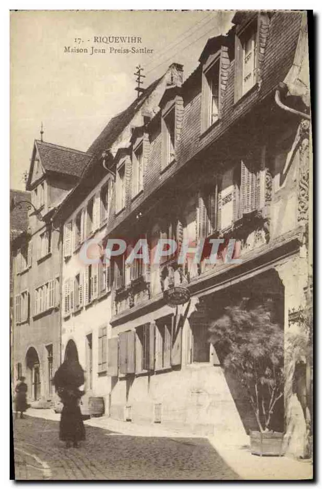 Riquewihr — Haus von Jean Preiss-Sattler — Verlag Oh. Bergeret, Straßburg - Vorderseite