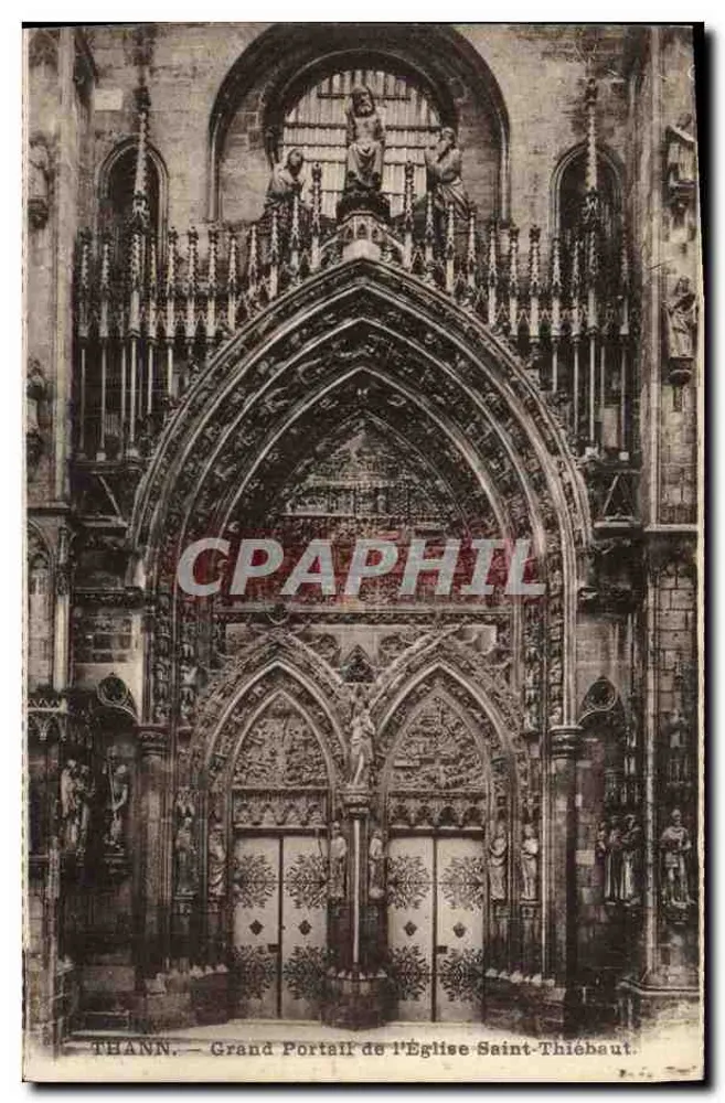 Thann — Großer Portal der Kirche Saint-Thiébaut — Verleger C. Laruet, Besançon - Vorderseite