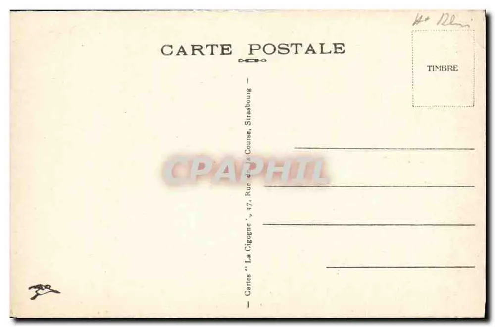 Mulhouse — Torre de Nesle — Cartas 'La Cigogne', Strasbourg - Verso