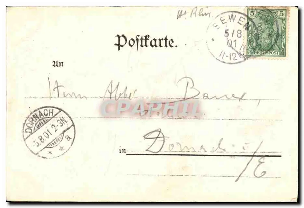 Sewen i. Els. — Vista do lago e das montanhas — Verlag v. Ph. Born, Münster - Verso