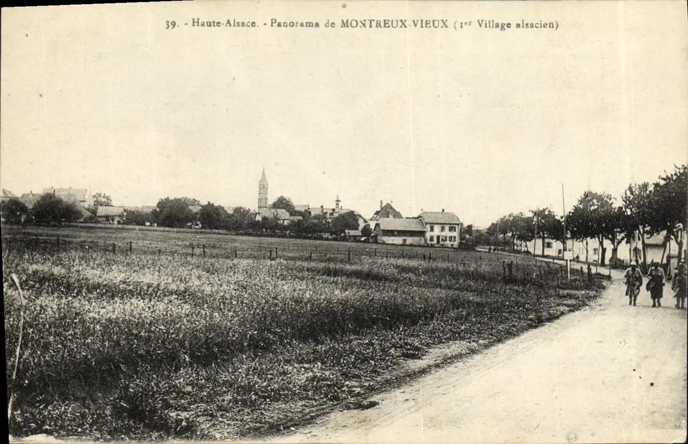 Montreux-Vieux — Panorama del primo villaggio alsaziano — Edizioni Hémimies de Nancy - Recto