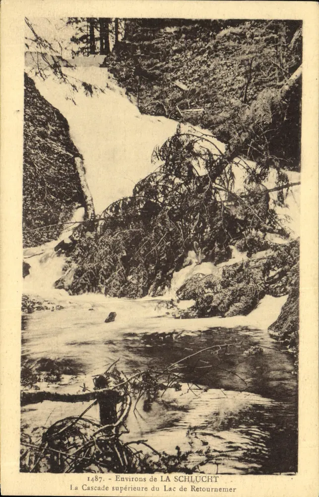 Oberer Wasserfall des Sees Retournemer — Umgebung von LA SCHLUCTH — Edition Frédenement, La Schlacht, Nr. 1487 - Vorderseite