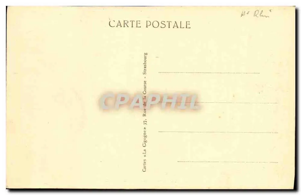 Colmar — Widok na Vosgi — Karty « La Cigogne » - Rewers