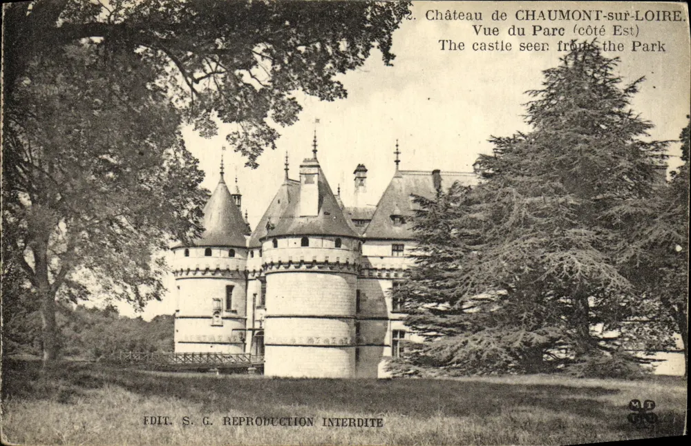 Château de Chaumont-sur-Loire — Ansicht des Parks (Ostseite) — Édit. S.G. - Vorderseite