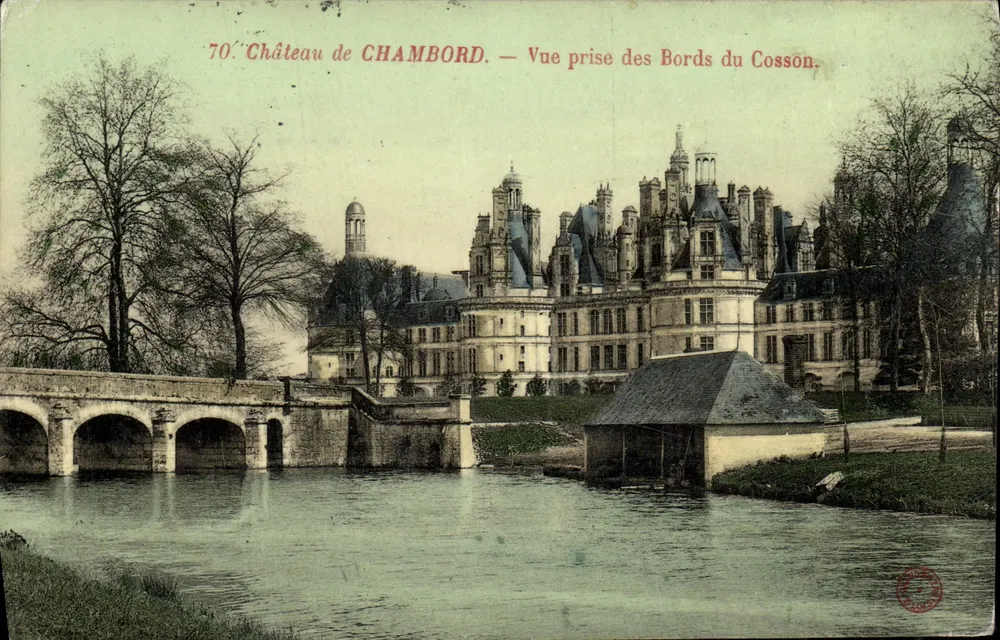 Schloss CHAMBORD — Ansicht von den Ufern des Cossón — n°70 - Vorderseite