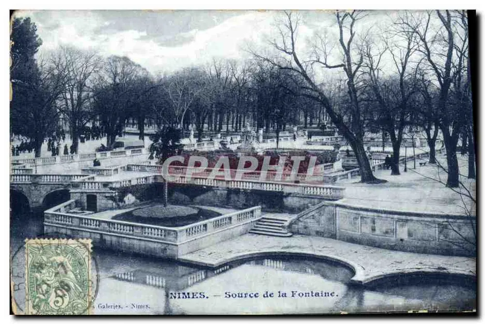 Nîmes — Fonte da Fontaine — Galerias, Nîmes - Frente