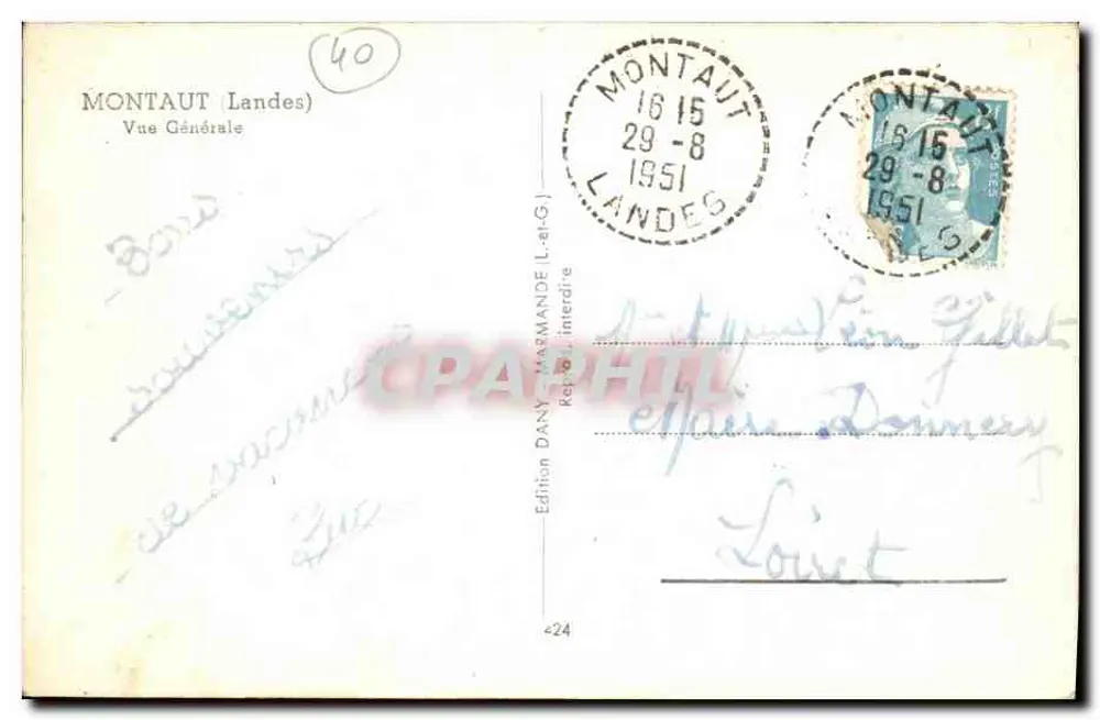Montaut (Landes) — Vista Geral — Edição Dany, Masmande (L.-et-G.) - Verso