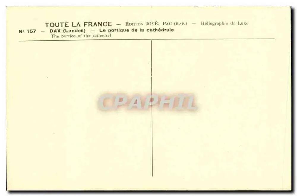 Dax (Landes) — Portique de la catedral — Edición Jové, Pau (B.P.) - Reverso