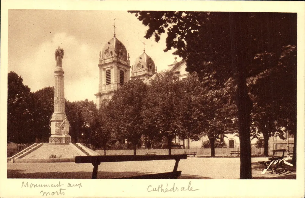 Dax (Landes) — Monument aos Mortos e Catedral — Edição Jové, Pau - Frente