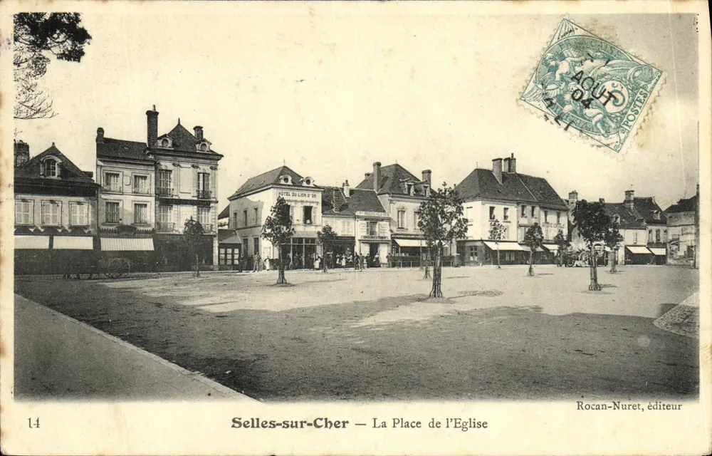Selles-sur-Cher — Place de l'Église — Rocan-Nuret, Verlag, Nr. 14 - Vorderseite