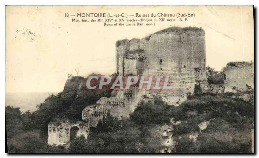 Montoire (Loire-Inférieure) — Ruines du Château (Sud-Est) — A. Papeghlin, Éditeur, Tours - Voorkant