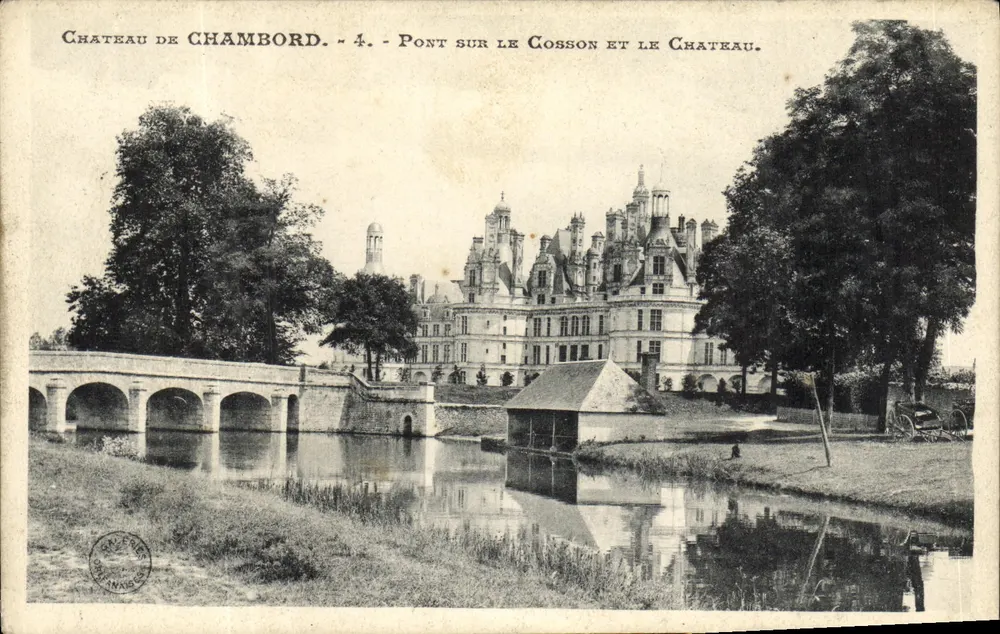Schloss Chambord — Brücke über den Cosson und das Schloss — Verlag: Schloss Chambord, n°4 - Vorderseite