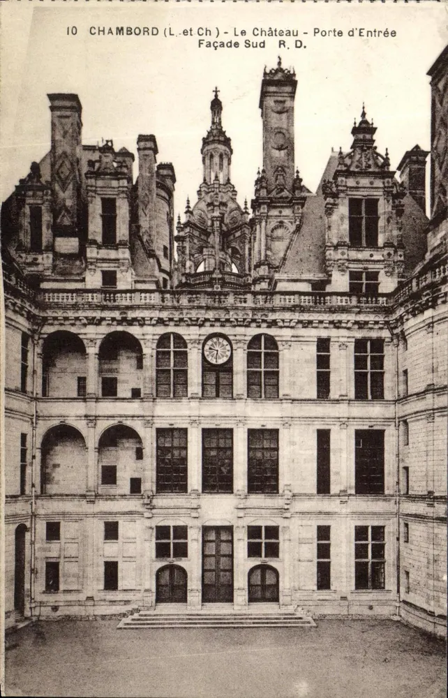 Chambord (Loir-et-Cher) - Das Schloss - Südseite - Eingangstor - R.D. - Vorderseite