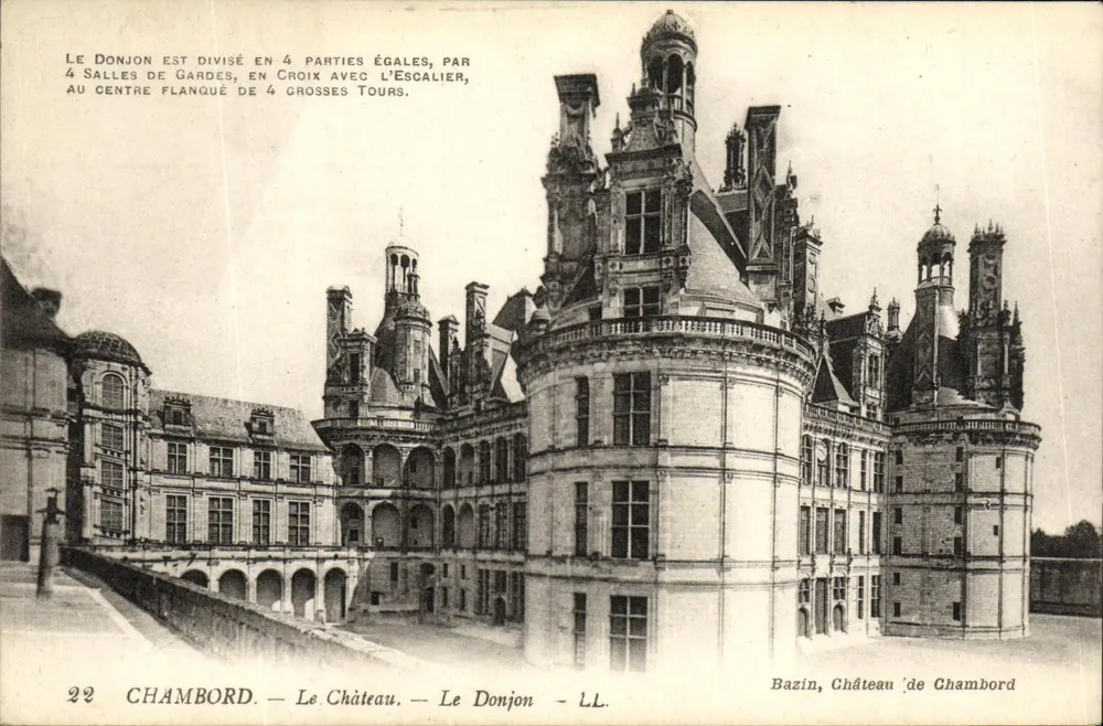 Chambord — O Donjon — Bazin, Castelo de Chambord - Frente