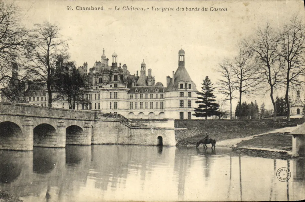 Chambord — Das Schloss — Ansicht vom Ufer des Cosson — Verlag Brando-Bazin, Nr. 69 - Vorderseite
