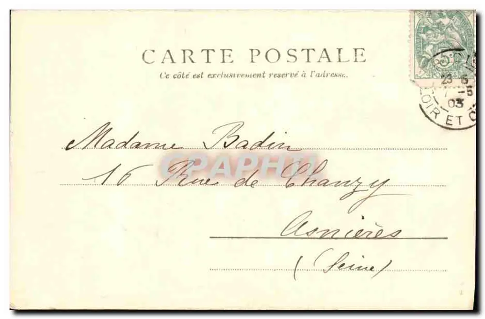 O Castelo — Chambord — Éditeur Paris, n° 3453 - Verso