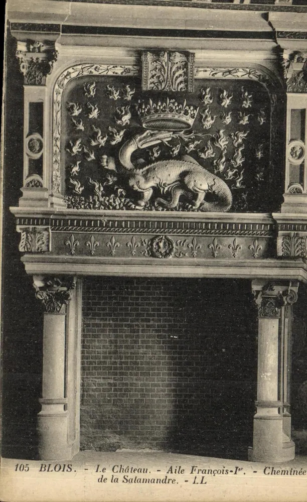 Blois - Das Schloss - Flügel François-Ier - Kamin der Salamander - Vorderseite