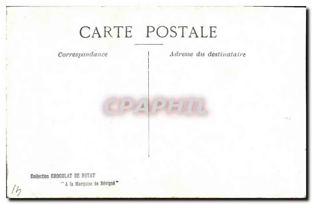 Blois — Invoer van het Kasteel — Collectie van het Chocolade van Royat - Achterkant