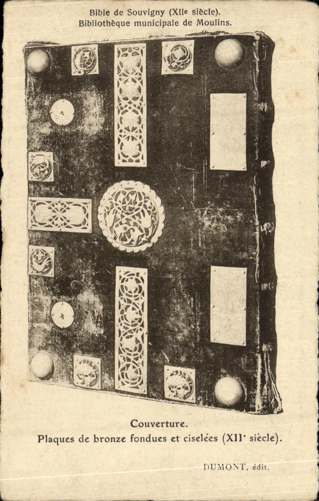 Bibel von Souvigny — Umschlag mit gegossenen und gravierten Bronzeplatten (12. Jahrhundert) — Dumont, Verlag - Vorderseite
