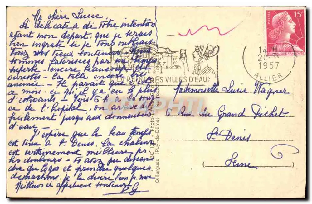 Vichy — Rue Lucas, verso il Palais des Sources — G.d'O - Verso