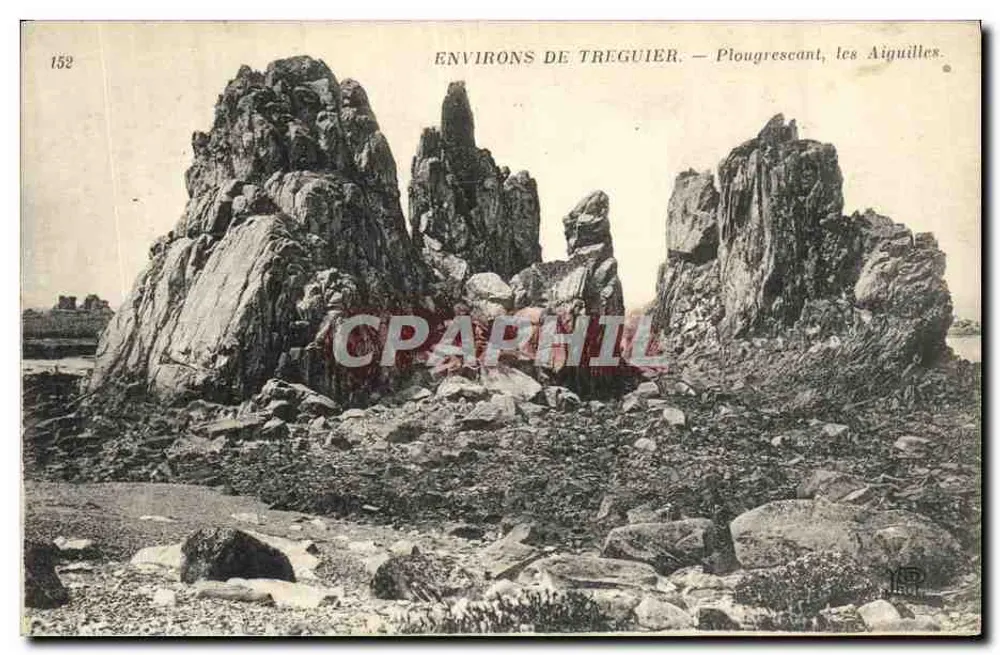 Um Treguier — Plougrescant, les Aiguilles — Verlag: Anciens Étab. Neurdein et Cie, succ. Corbeil-Paris - Vorderseite