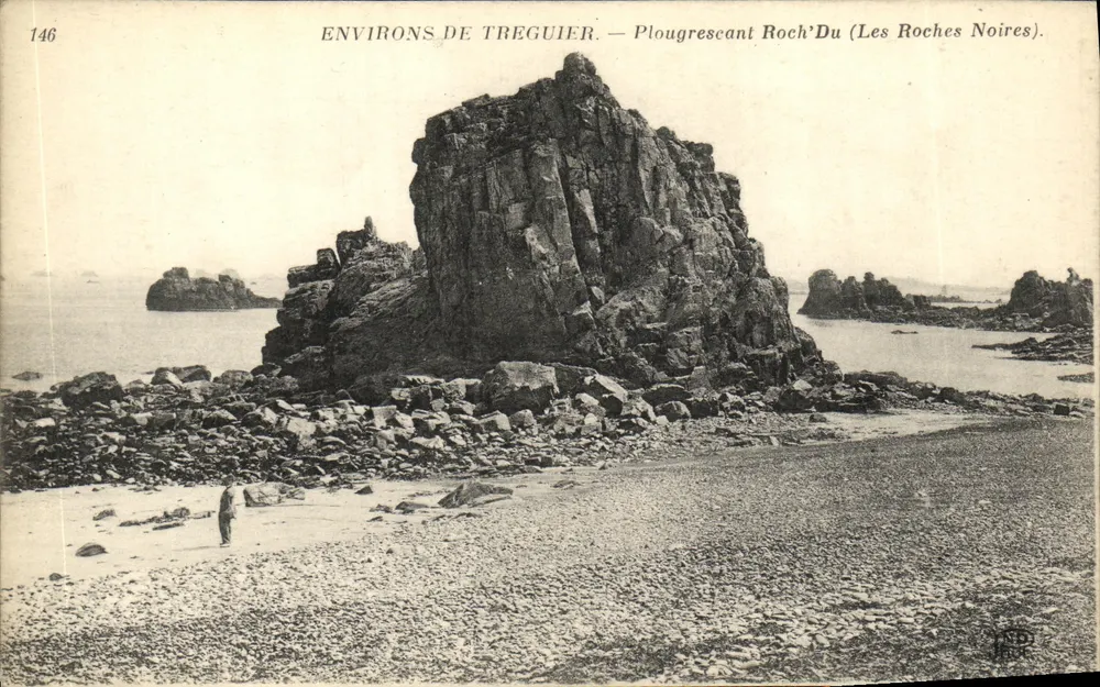 Um Treguier — Plougrescant Roch'Du (Les Roches Noires) — Anciens États Neufven et Cie, 35, av. de Bretagne, Paris - Vorderseite