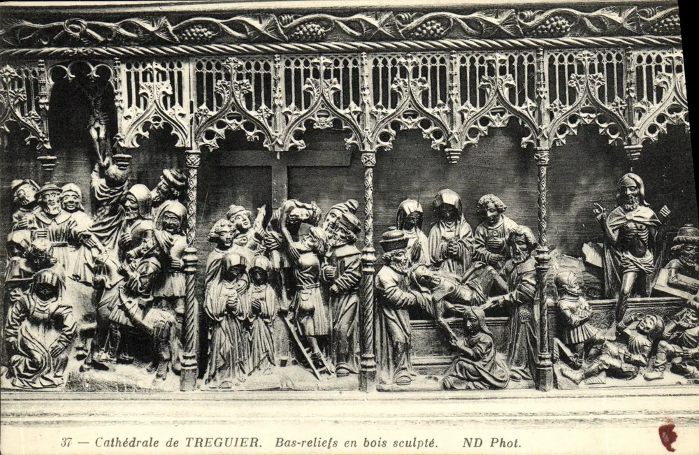 Cattedrale di TREGUIER — Bas-relievi in legno scolpito — ND Phot. - Recto