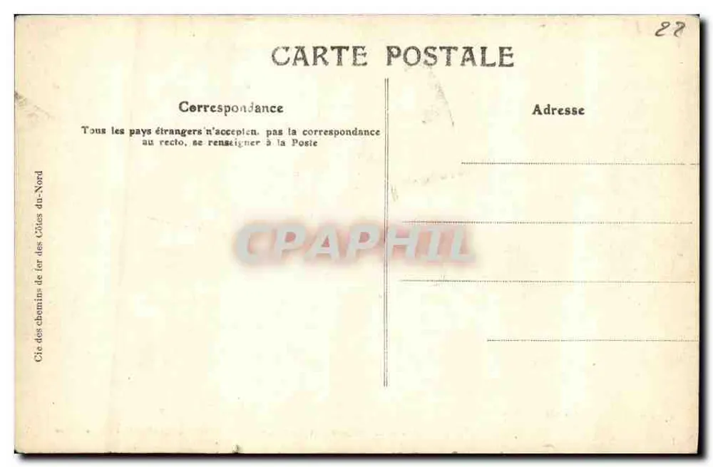 Tréguier - Les Galeries du Cloître — La Côte de Granit Rose — Éditeur : Cabinet photographique de Porros-Guirec - Verso