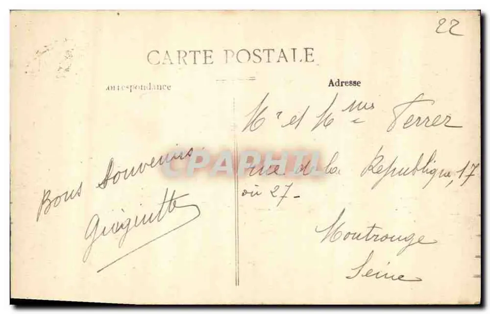 Ploumanach — Schloss der Coastéerès und La Passe — Edit. Tapy - Rückseite