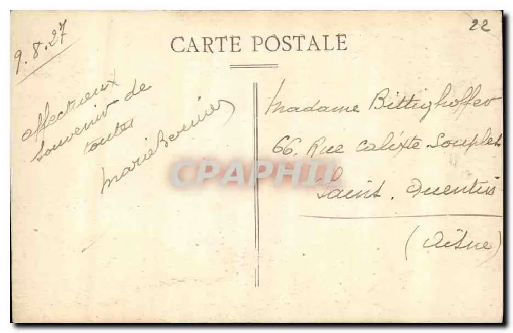 Ploumanach (C.-du N.) — O mar diante do Castelo de Coastecérès — Editor Tény, n°43 - Verso