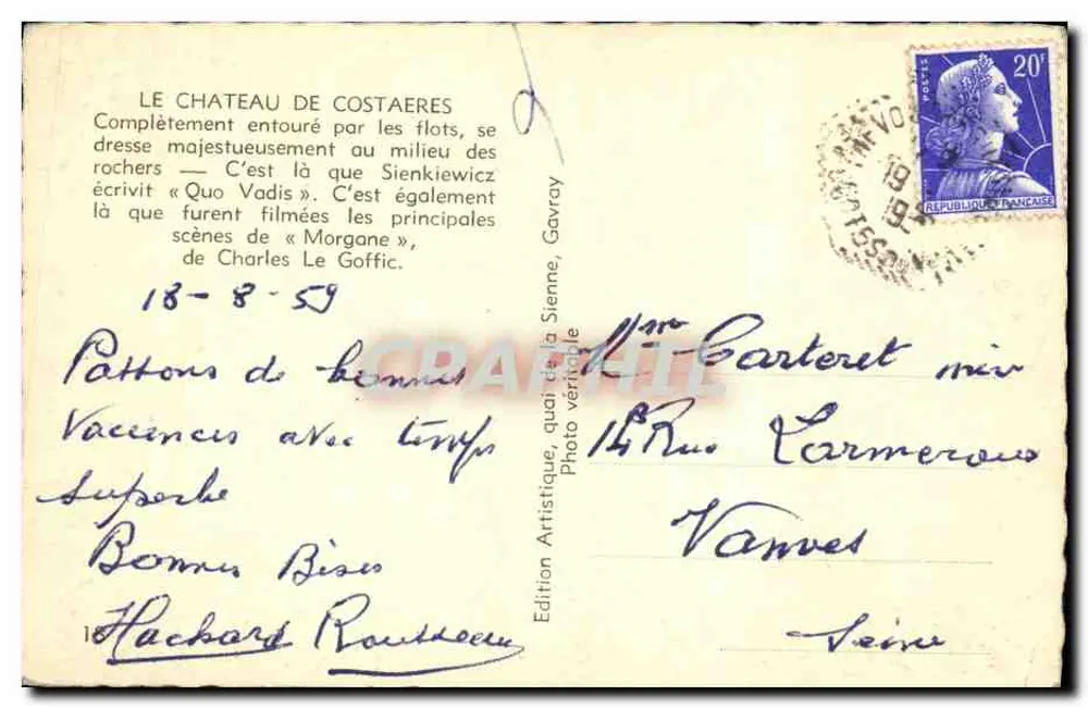 Castelo de Costaères — Perros-Guirec-Ploumanach (C. du N.) — Lucien - Verso
