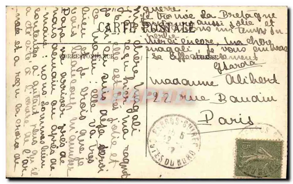 PLOUMANACH — Storm op de Rocher du Diable — LL. n°29 - Achterkant