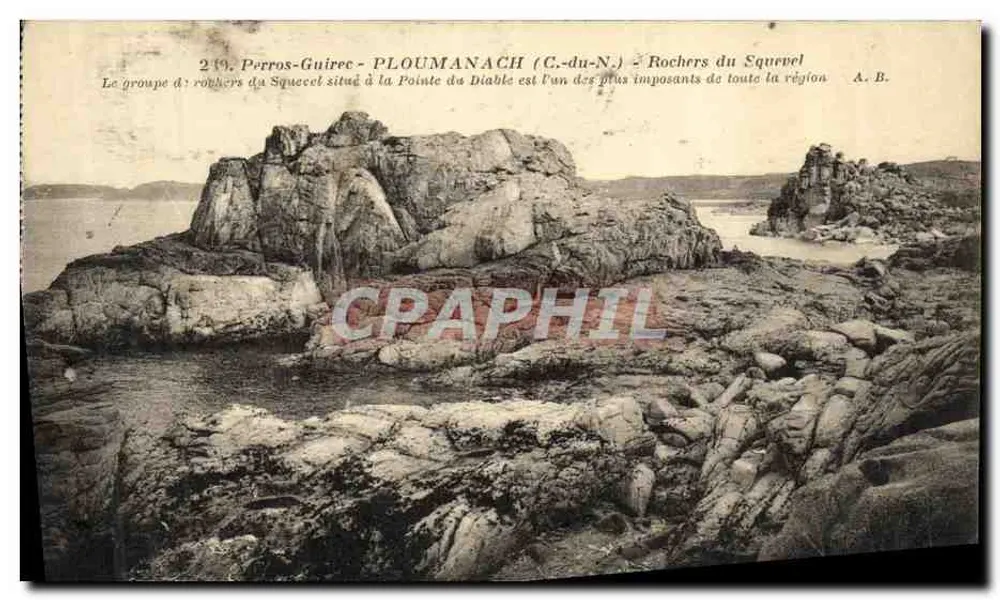 Rochers do Squevel - PLOUMANACH (C.-du-N.) — A. B. n° 219 - Frente
