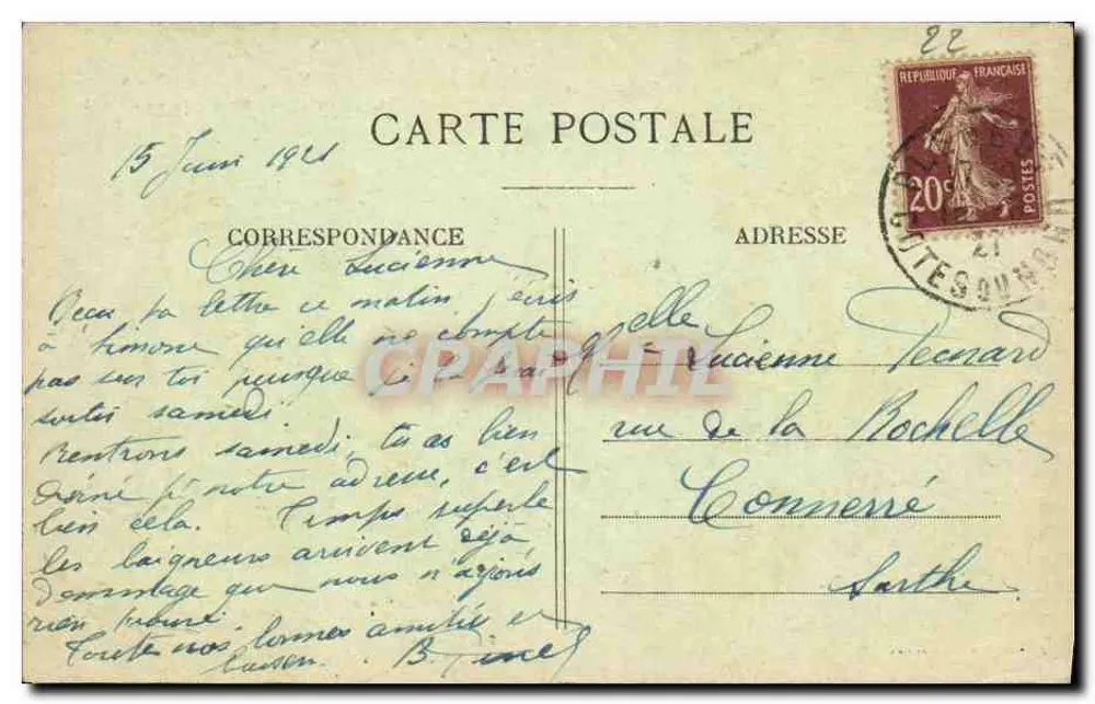 Le Val André (C.-du-N.) — Caminho da Lingouare — O Ponte — Edição Rennes - Verso