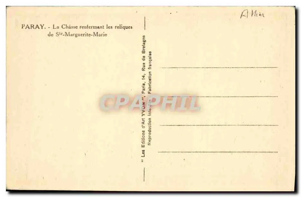 Schrein der Heiligen Marguerite-Marie von Bretagne — Paray — Edition Yvon - Rückseite