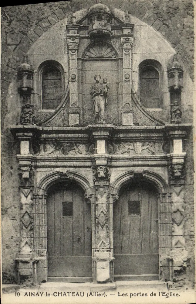 Ainay-le-Château (Allier) — Die Türen der Kirche — E. Maquaire, Nr. 10 - Vorderseite